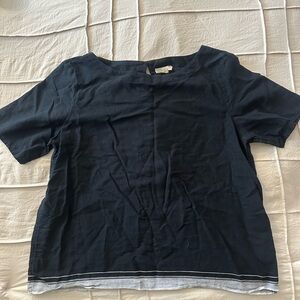 Eileen Fisher Black Short Sleeve Top